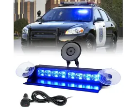 Xprite USA Windshield Strobe Light with Suction Cups Blue