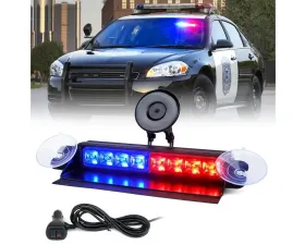 Xprite USA Windshield Strobe Light with Suction Cups Red/Blue