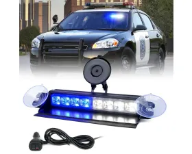 Xprite USA Windshield Strobe Light with Suction Cups White/Blue