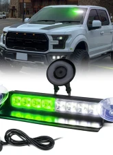 Xprite USA Windshield Strobe Light with Suction Cups White/Green                                     - WSL-G2-8IN-WG - Image 6