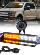 Xprite USA Windshield Strobe Light with Suction Cups Amber/White                                     - WSL-G2-8IN-WY - Image 6
