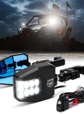 Xprite USA UTV Side View Mirrors with LED Spotlights and C-Clamp Brackets Smoke                                     - SXL-SM-G25-SMK - Image 7