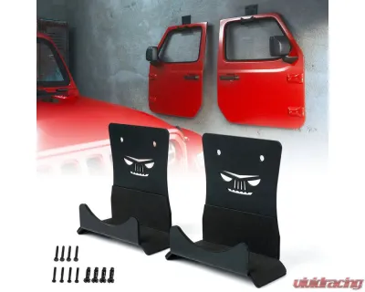 Xprite USA 2pcs Wall Mount Storage Door Hangers for Jeep Wrangler Wall Mount Storage Door Hangers for Jeep Wrangler 1956-2022 - WLB-0053-2D-G1