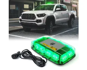 Xprite USA Mini LED Rooftop Strobe Light Bar with Magnetic Base | Blaze 2.0 Green