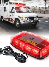 Xprite USA Mini LED Rooftop Strobe Light Bar with Magnetic Base | Blaze 2.0 Red                                     - SL-C107-G2-R - Image 7