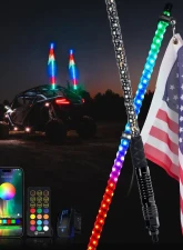 Xprite USA RGB-W Whip Lights with a Durable Spring Base 5ft 2pcs                                     - DL-WL-CHASE+W-5FT-BT+RF-2PC - Image 8