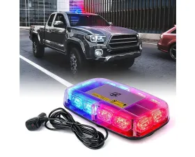 Xprite USA Mini LED Rooftop Strobe Light Bar with Magnetic Base | Blaze 2.0 Red/Blue