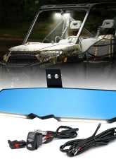 Xprite USA 13" UTV Center View Mirror with LED Lights and Rocker Switch | Valiant Series                                     - UTV-CM-G15-13IN - Image 5