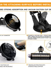 Xprite USA Windshield Strobe Light with Suction Cups Amber                                     - WSL-G2-8IN-Y - Image 2