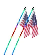 Xprite USA RGB-W Whip Lights with a Durable Spring Base 5ft 2pcs                                     - DL-WL-CHASE+W-5FT-BT+RF-2PC - Image 8