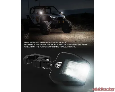 Xprite USA UTV Side View Mirrors with LED Spotlights and C-Clamp Brackets Smoke - SXL-SM-G25-SMK