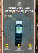 Xprite USA 42 LED Rooftop Strobe Light with American Flag Design Amber                                     - SLL-C120-G5-Y - Image 2