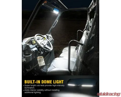 Xprite USA 13" UTV Center View Mirror with LED Lights and Rocker Switch | Valiant Series - UTV-CM-G15-13IN