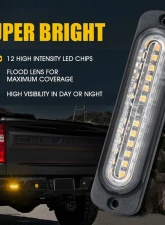 Xprite USA Flush Mount Side Marker Emergency Strobe Light Amber - Set of 10 | Alert 12 Series                                     - 52026S-12-Y-10PC - Image 2