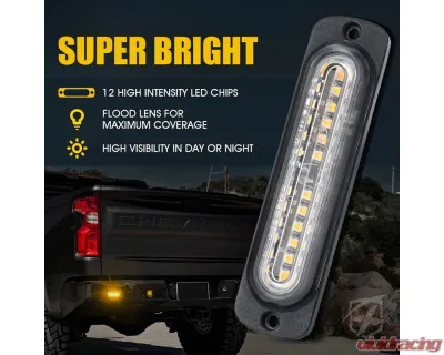 Xprite USA Flush Mount Side Marker Emergency Strobe Light Amber - Set of 10 | Alert 12 Series - 52026S-12-Y-10PC