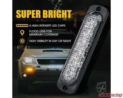 Xprite Alert 6 Series 6W Flush Mount Side Marker Emergency Strobe Light - Set of 10 Red/Blue - 52026T-6-RB-10PC