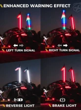 Xprite USA RGB-W Whip Lights with a Durable Spring Base 5ft 2pcs                                     - DL-WL-CHASE+W-5FT-BT+RF-2PC - Image 2