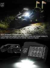 Xprite USA UTV Side Mirrors with LED Spotlights and Puddle Lights Clear                                     - SXL-SM-G26-CLR - Image 2