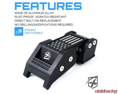 Xprite USA Aluminum Hood Latch with U.S. Flag Purple Jeep Wrangler | Gladiator 2007+ - ZS-0104-G1-PE