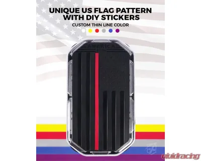 Xprite USA 42 LED Rooftop Strobe Light with American Flag Design Amber - SLL-C120-G5-Y