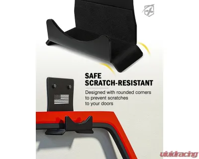 Xprite USA 2pcs Wall Mount Storage Door Hangers for Jeep Wrangler Wall Mount Storage Door Hangers for Jeep Wrangler 1956-2022 - WLB-0053-2D-G1