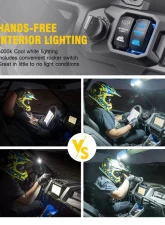 Xprite USA 13" UTV Center View Mirror with LED Lights and Rocker Switch | Valiant Series                                     - UTV-CM-G15-13IN - Image 4