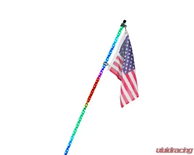 Xprite USA RGB-W Whip Lights with a Durable Spring Base 5ft 2pcs - DL-WL-CHASE+W-5FT-BT+RF-2PC