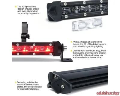Xprite USA 32" Slim LED Rear Chase Light Bar | SL Series Red/Amber/White/Blue/Red - UTV-RSL-G14-RYWBR