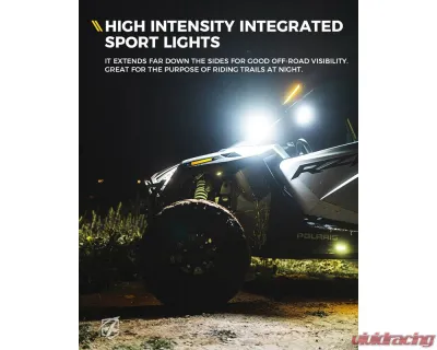 Xprite USA UTV Side Mirrors with LED Spotlights and Puddle Lights Clear - SXL-SM-G26-CLR