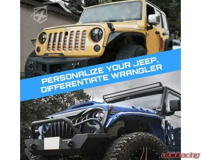 Xprite USA Aluminum Hood Latch with U.S. Flag Purple Jeep Wrangler | Gladiator 2007+ - ZS-0104-G1-PE