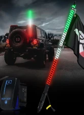Xprite USA Spiral Static LED Whip Light with Mexico Eagle Flag 3ft 1pcs                                     - DL-WL-SOLID-3FT-GWR - Image 7