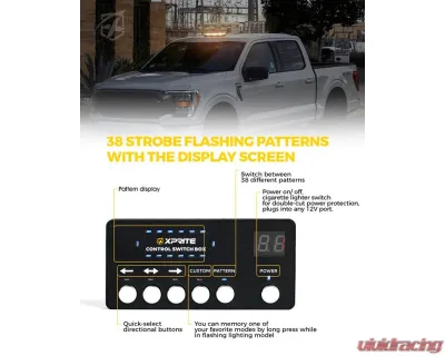 Xprite USA LED Emergency Strobe Light with Magnetic Mount Short Red and Blue - XP-SLL-C120M-G1-RB