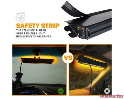 Xprite USA Windshield Strobe Light with Suction Cups Amber - WSL-G2-8IN-Y