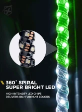Xprite USA Spiral Static LED Whip Light with Mexico Eagle Flag 4ft 2pcs                                     - DL-WL-SOLID-4FT-GWR-2PC - Image 4