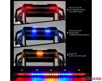 Xprite USA 32" Slim LED Rear Chase Light Bar | SL Series Red/Amber/White/Blue/Red - UTV-RSL-G14-RYWBR