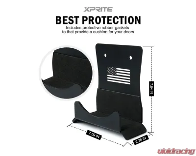 Xprite USA 2pcs Wall Mount Storage Door Hangers for Jeep Wrangler Wall Mount Storage Door Hangers for Jeep Wrangler 1956-2022 - WLB-0053-2D-G1