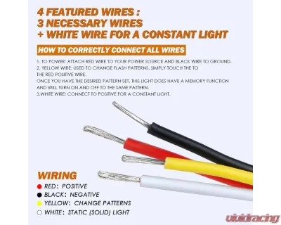 Xprite USA Surface Mount Grille Emergency Strobe Lights White/Blue 8 pcs - 52025-G3-WB-8PC