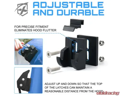 Xprite USA Aluminum Hood Latch with U.S. Flag Purple Jeep Wrangler | Gladiator 2007+ - ZS-0104-G1-PE