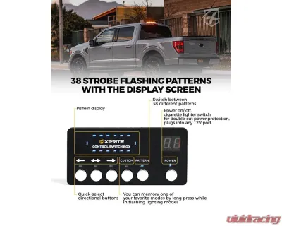 Xprite USA 42 LED Rooftop Strobe Light with American Flag Design Amber - SLL-C120-G5-Y