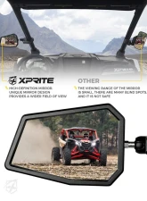Xprite USA UTV Side Mirrors with Adjustable Bracket Xprite Logo                                     - SXP-SM-G24-K - Image 5