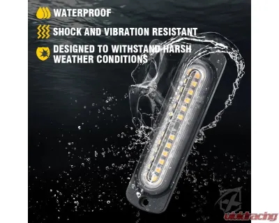 Xprite USA Flush Mount Side Marker Emergency Strobe Light Amber - Set of 10 | Alert 12 Series - 52026S-12-Y-10PC