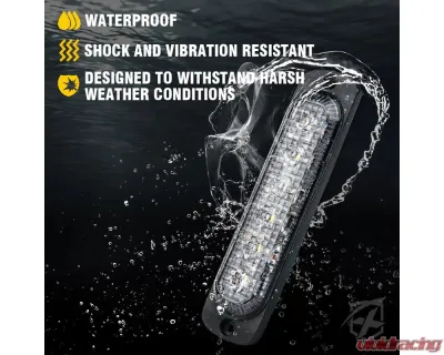 Xprite Alert 6 Series 6W Flush Mount Side Marker Emergency Strobe Light - Set of 10 Red/Blue - 52026T-6-RB-10PC