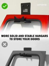 Xprite USA 2pcs Wall Mount Storage Door Hangers for Jeep Wrangler Wall Mount Storage Door Hangers for Jeep Wrangler 1956-2022                                     - WLB-0053-2D-G1 - Image 6