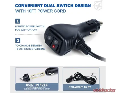 Xprite USA Mini LED Rooftop Strobe Light Bar with Magnetic Base | Blaze 2.0 Red - SL-C107-G2-R