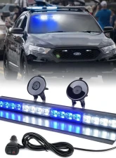 Xprite USA Windshield Dash Strobe Light with Suction Cups Blue/White                                     - WSL-G2-16IN-WB - Image 5