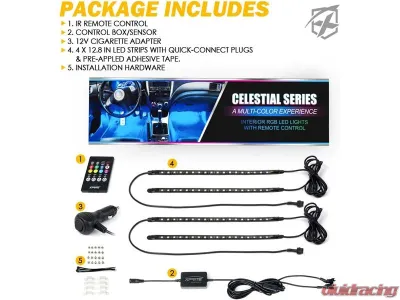 Xprite USA RGB Interior Light Strips - Powered by Cigarette Plug - DL-IL-G8