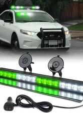 Xprite USA Windshield Dash Strobe Light with Suction Cups Green/White                                     - WSL-G2-16IN-WG - Image 5