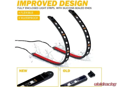 Xprite USA RGB Interior Light Strips - Powered by Cigarette Plug - DL-IL-G8