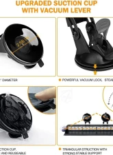 Xprite USA Windshield Dash Strobe Light with Suction Cups White                                     - WSL-G2-16IN-W - Image 2