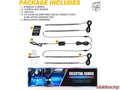 Xprite USA RGB LED Interior Lights Strip - Powered by USB - DL-IL-G7